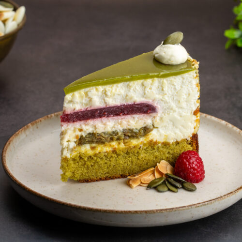 Őrség zöld aranya torta Málnás szelet
